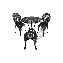 Zestaw nr 07 - stół ø 75 cm + 2 krzesła z kwiatem + 1 taboret z kwiatem