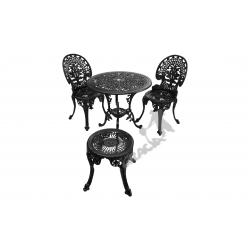 Zestaw nr 02 - stół ø 66 cm + 2 krzesła z liściem + 1 taboret z liściem