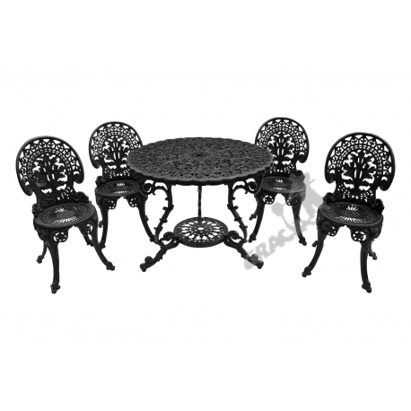 Zestaw nr 18 - stół ø 90 cm + 4 krzesła z liściem